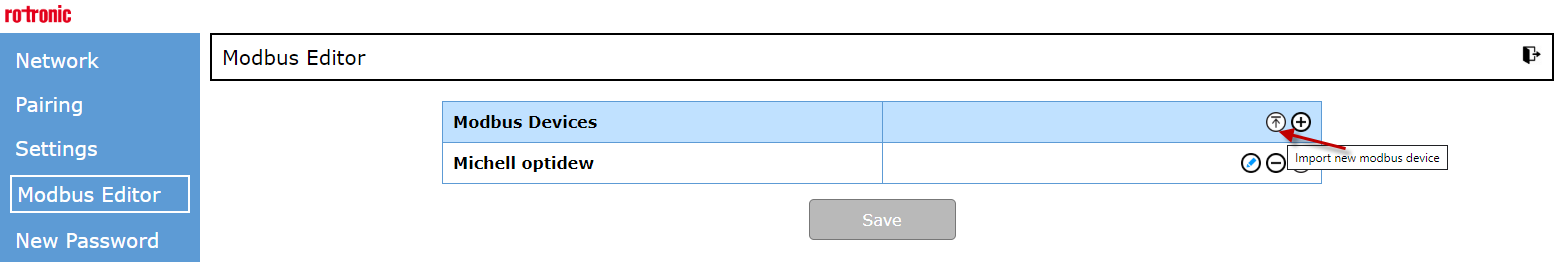 Modbus Editor import file
