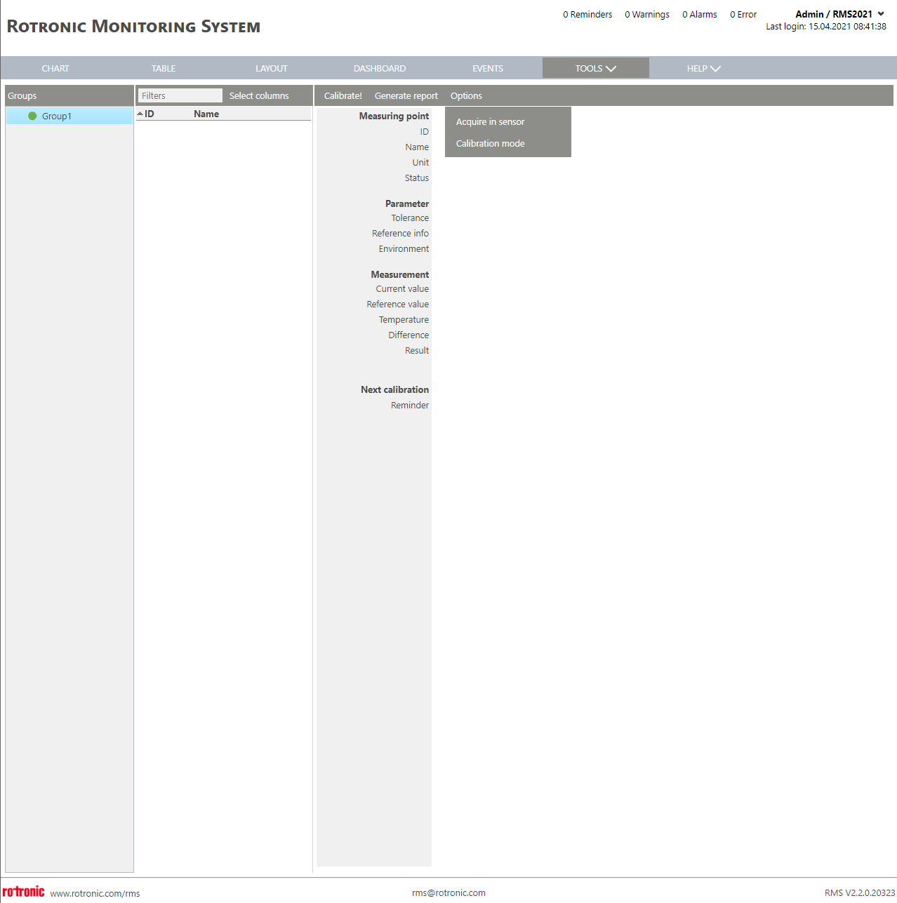 Calibrate New+Options