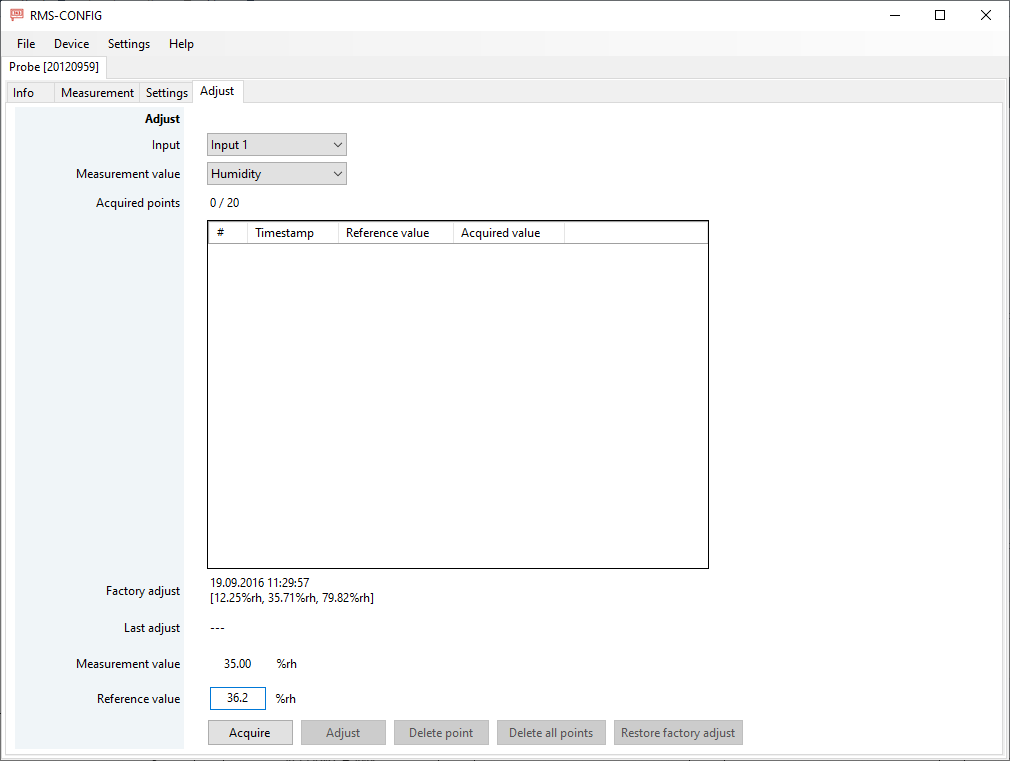 calibrate digital probe with RMS-CONFIG5