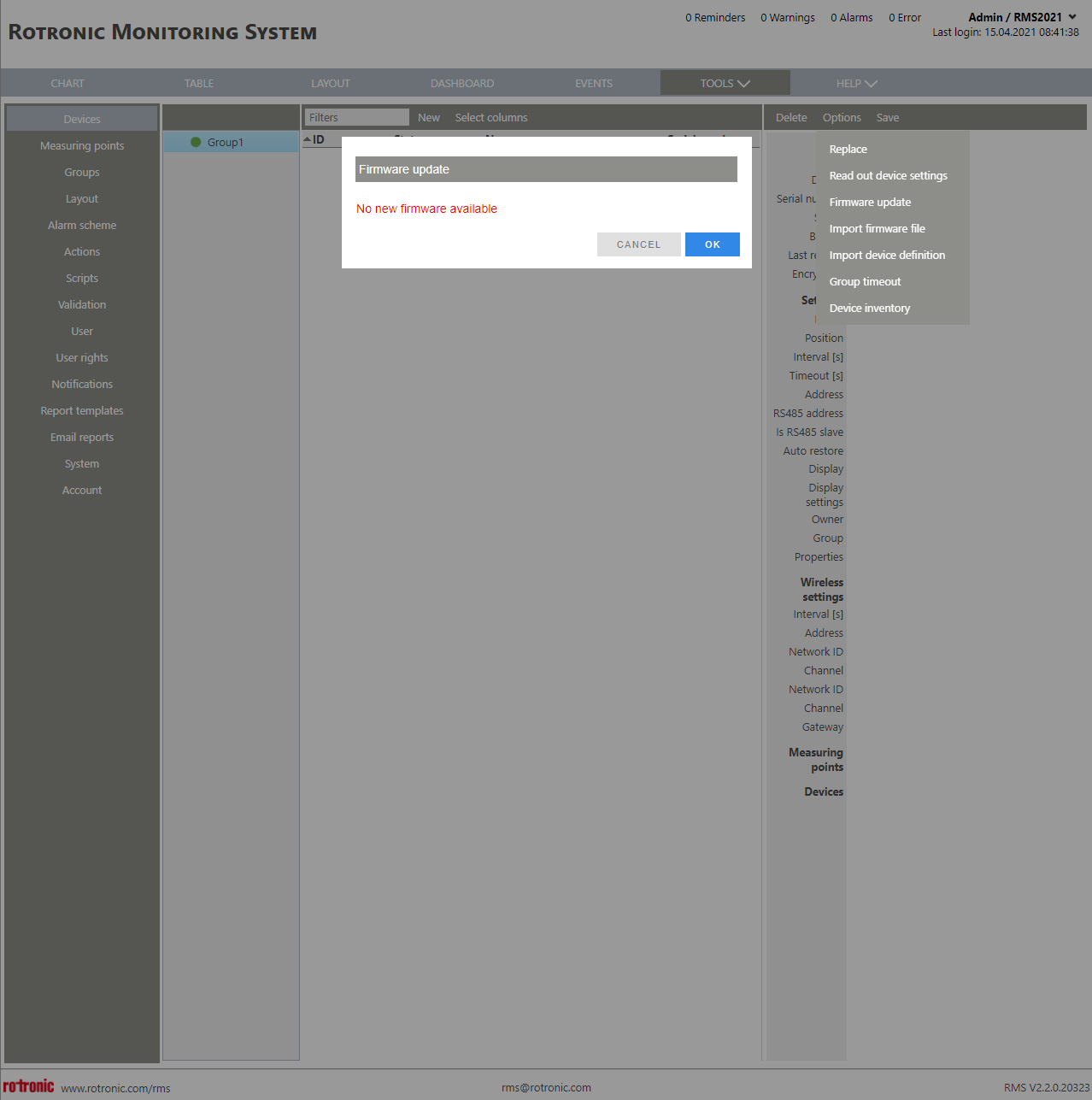 Device New+Options+Firmware Update