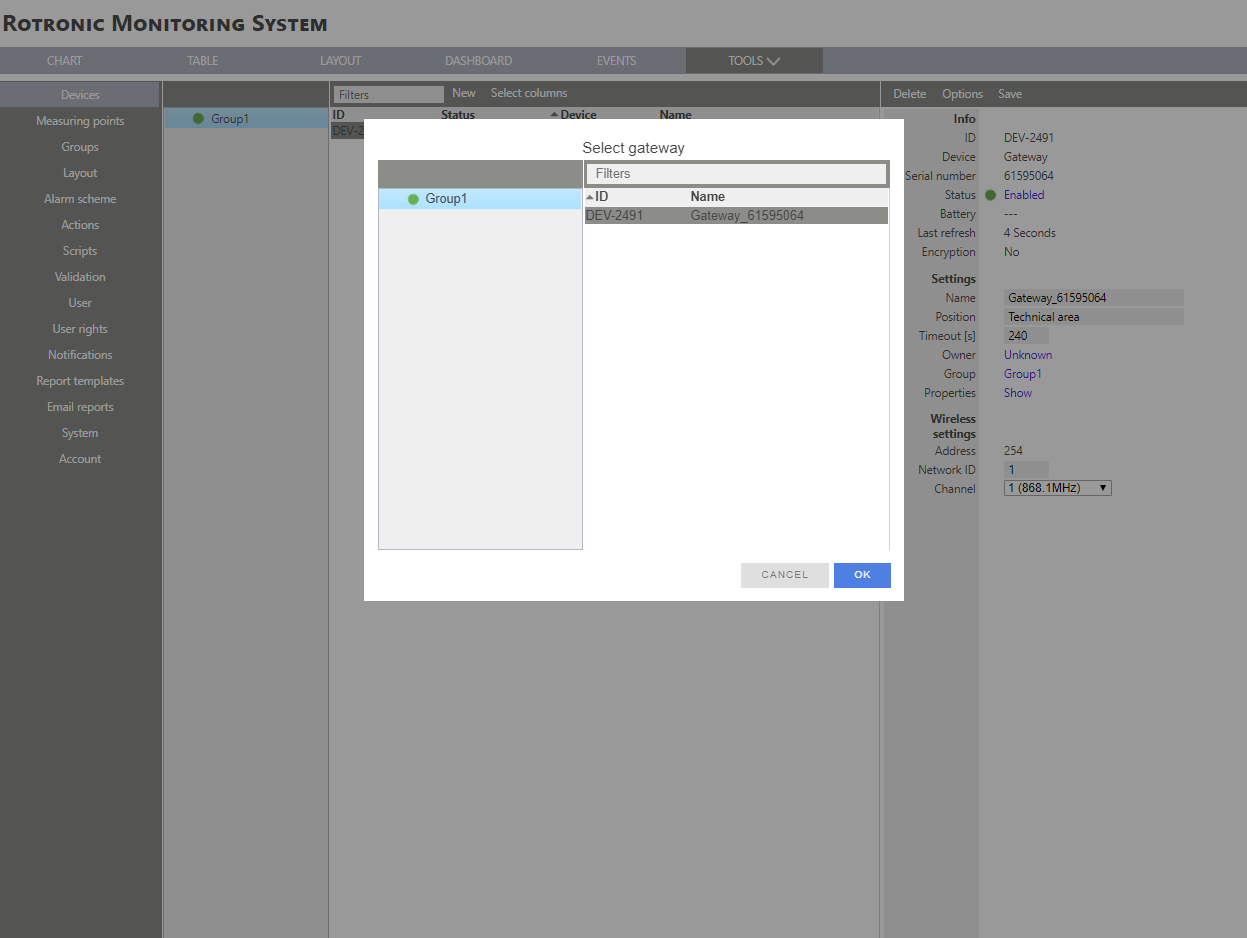 RMS add a wireless device step 1