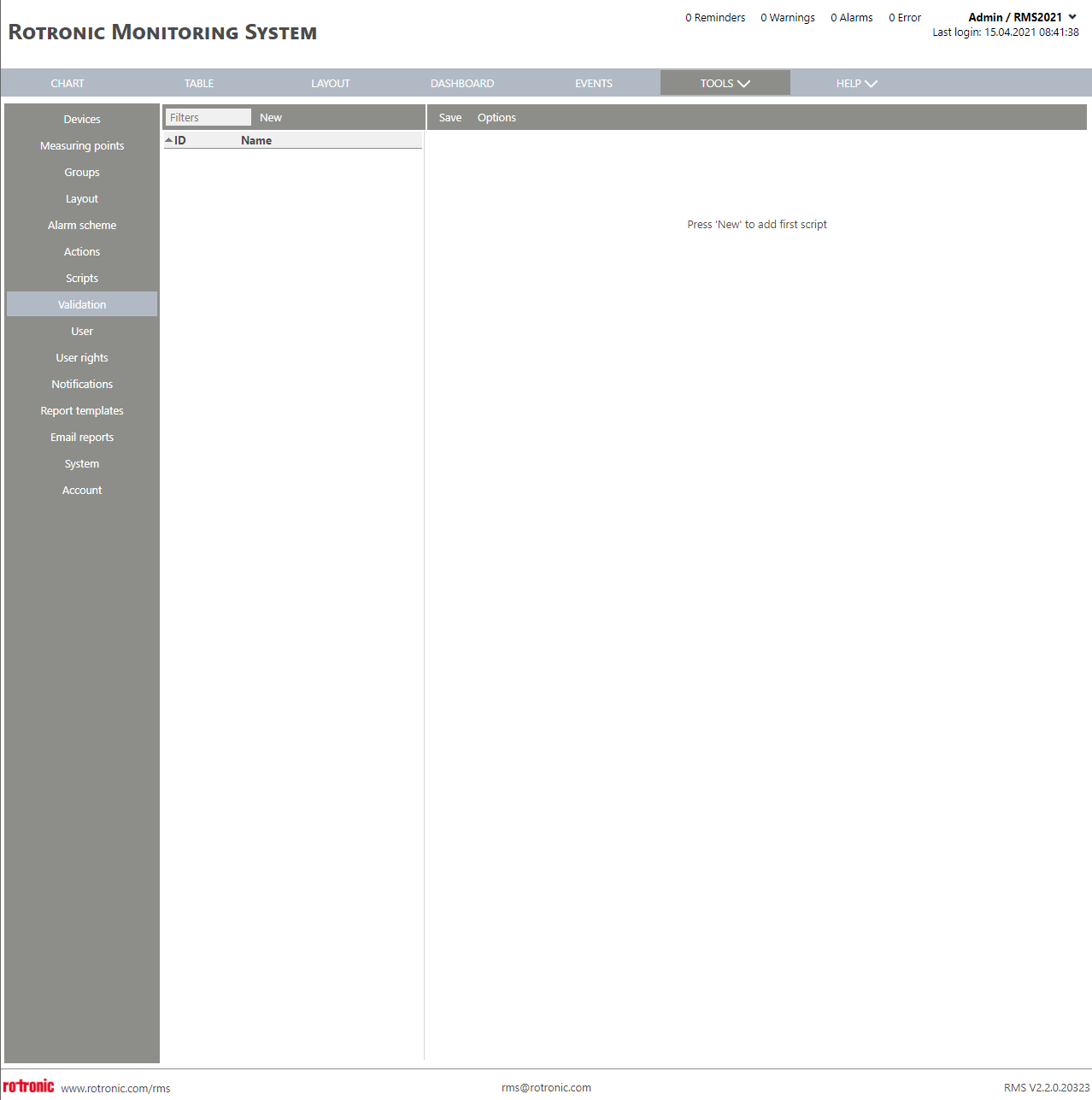 Validation Setup New