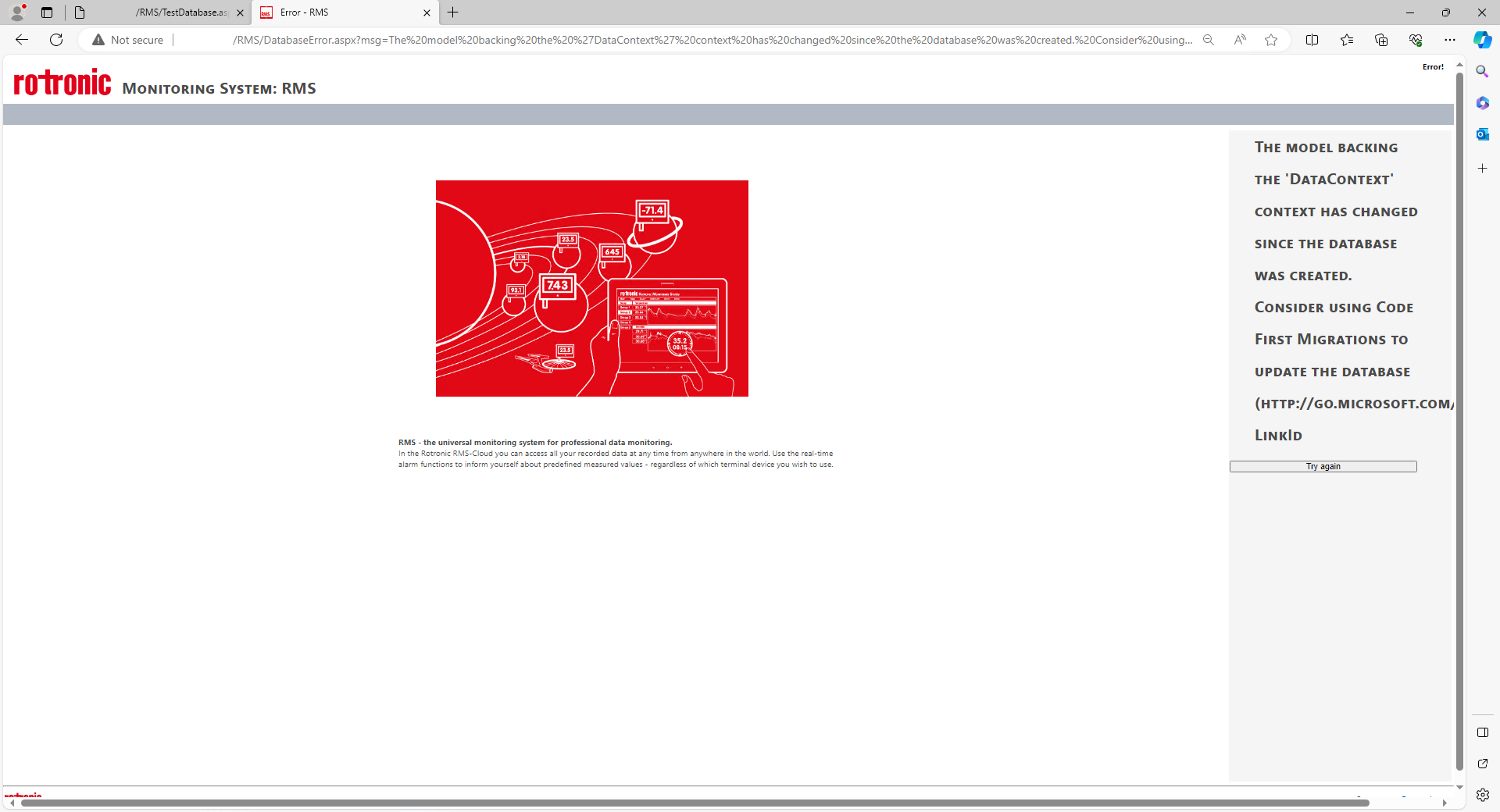 error message