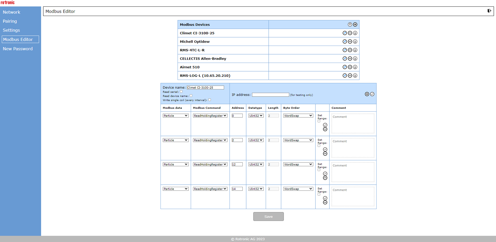 Modbus Editor add new device 2