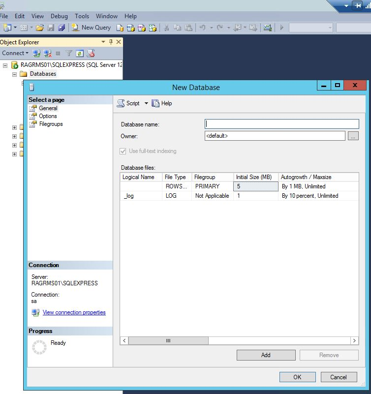 create new data base 2