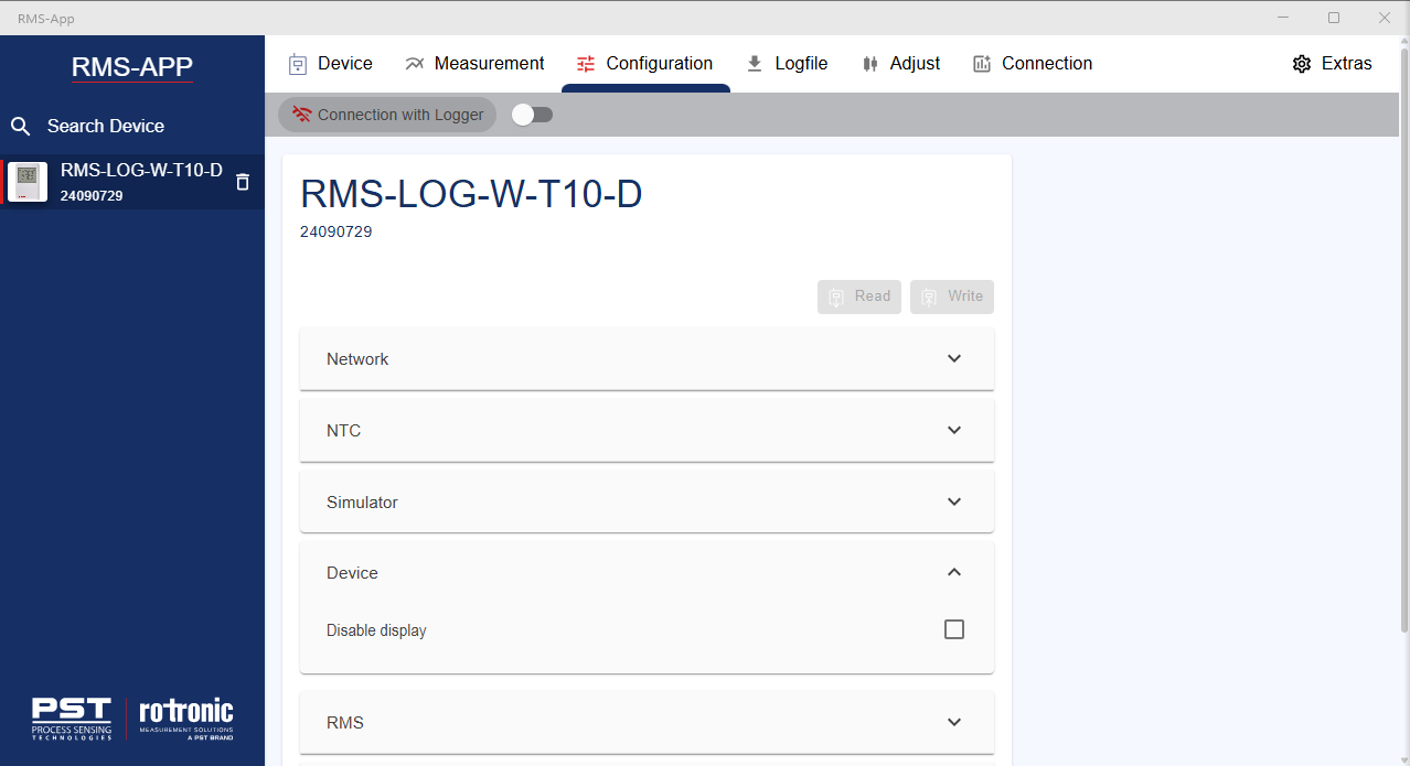 rms-app config device