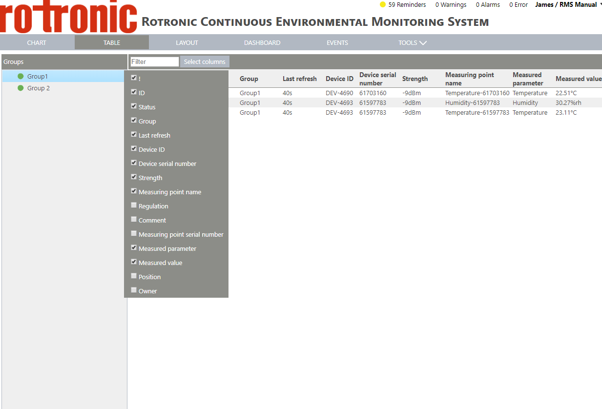 configure user table view 2