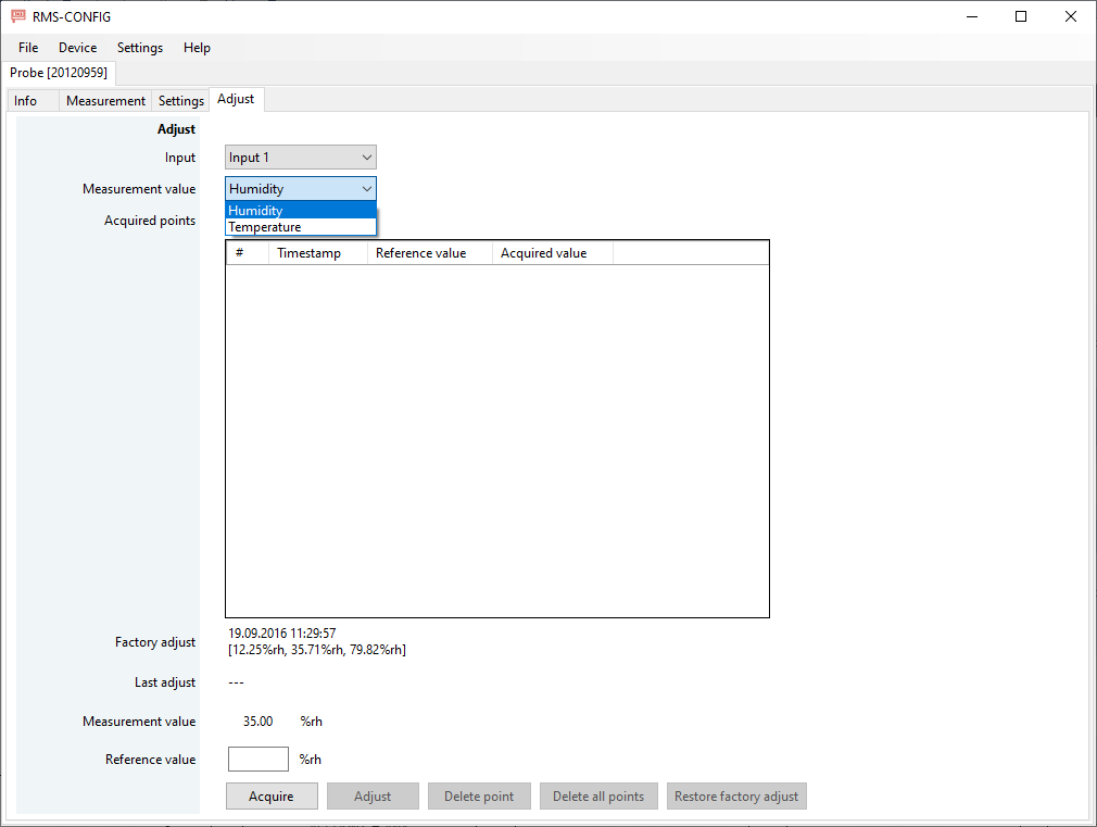 calibrate digital probe with RMS-CONFIG4