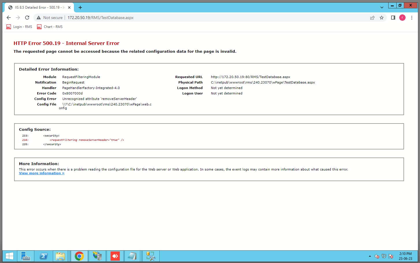 error 500.19 2