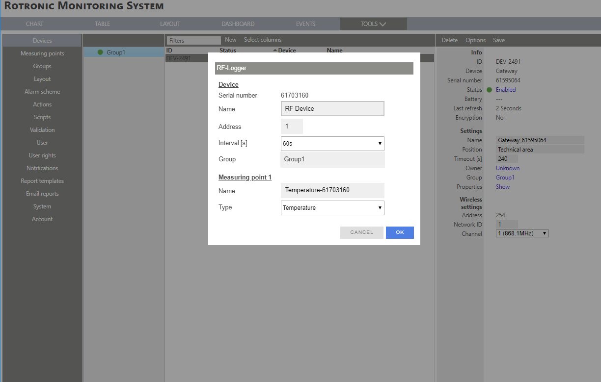 RMS add a wireless device step 3