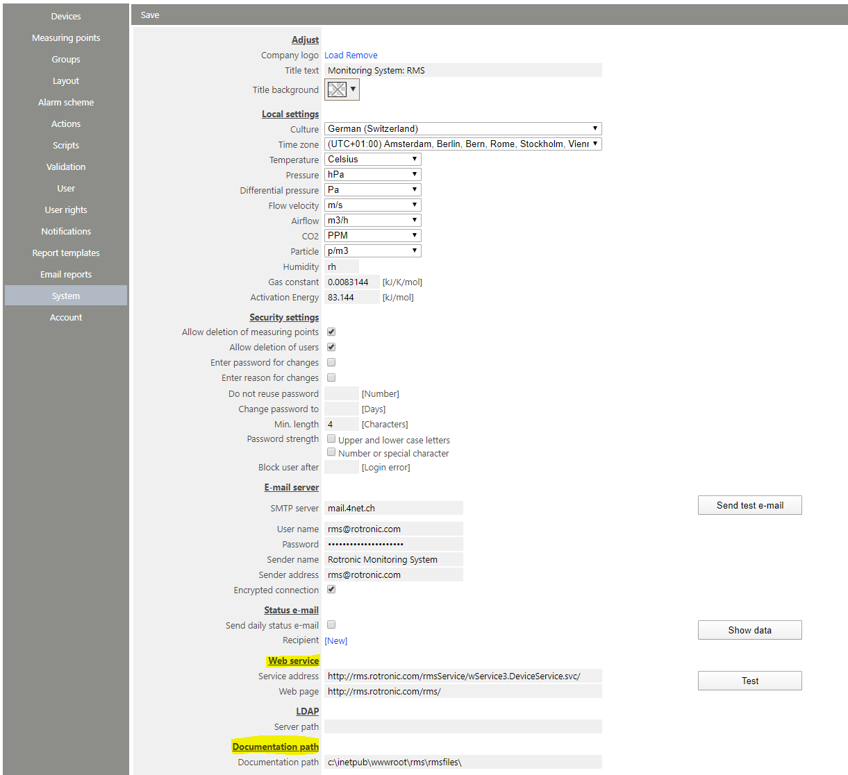 web service setup