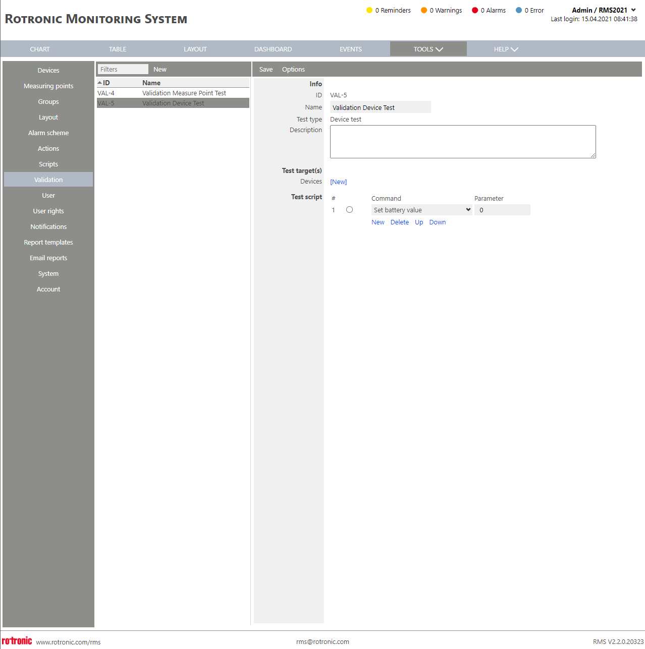 Validation Setup New+New+Validation Device Test