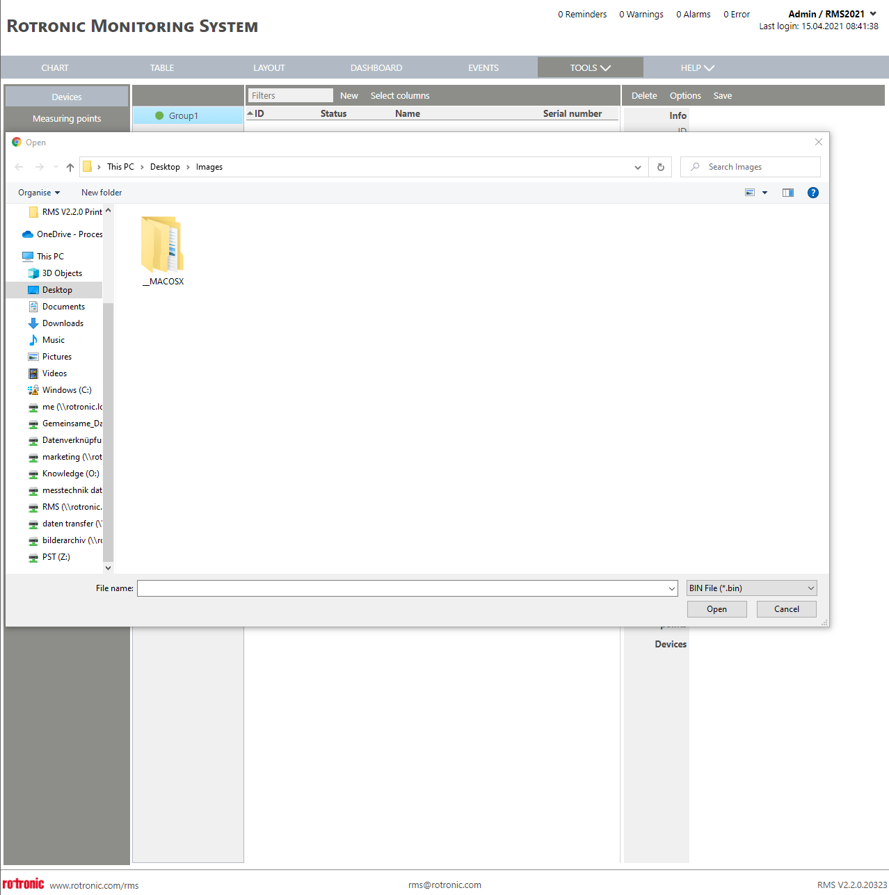 Device New+Options+Import Firmware File_Import Device Definition