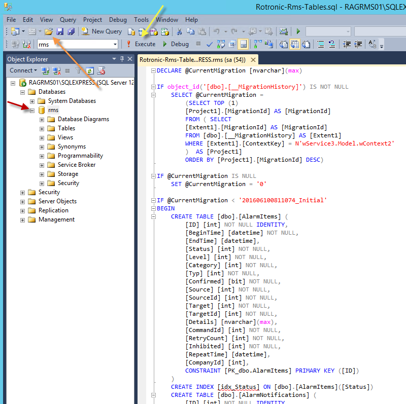 create database tables 1
