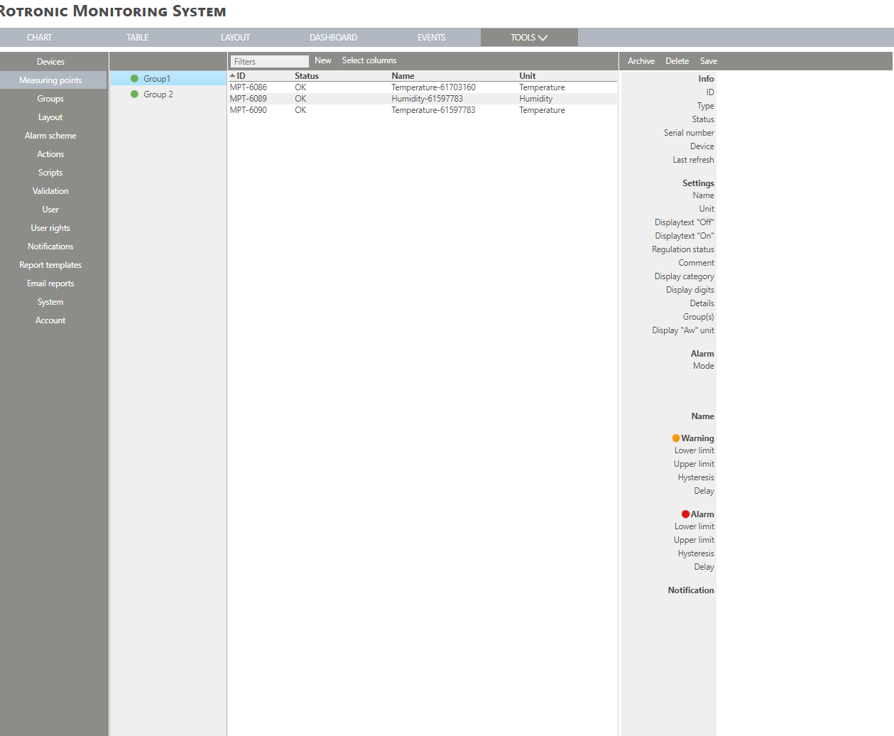 RMS add a system measuring point step 2