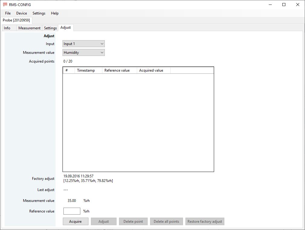 calibrate digital probe with RMS-CONFIG3