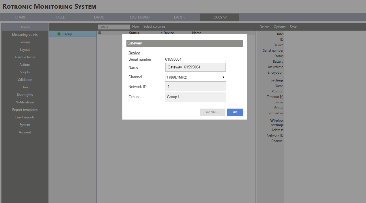 RMS add a gateway 1