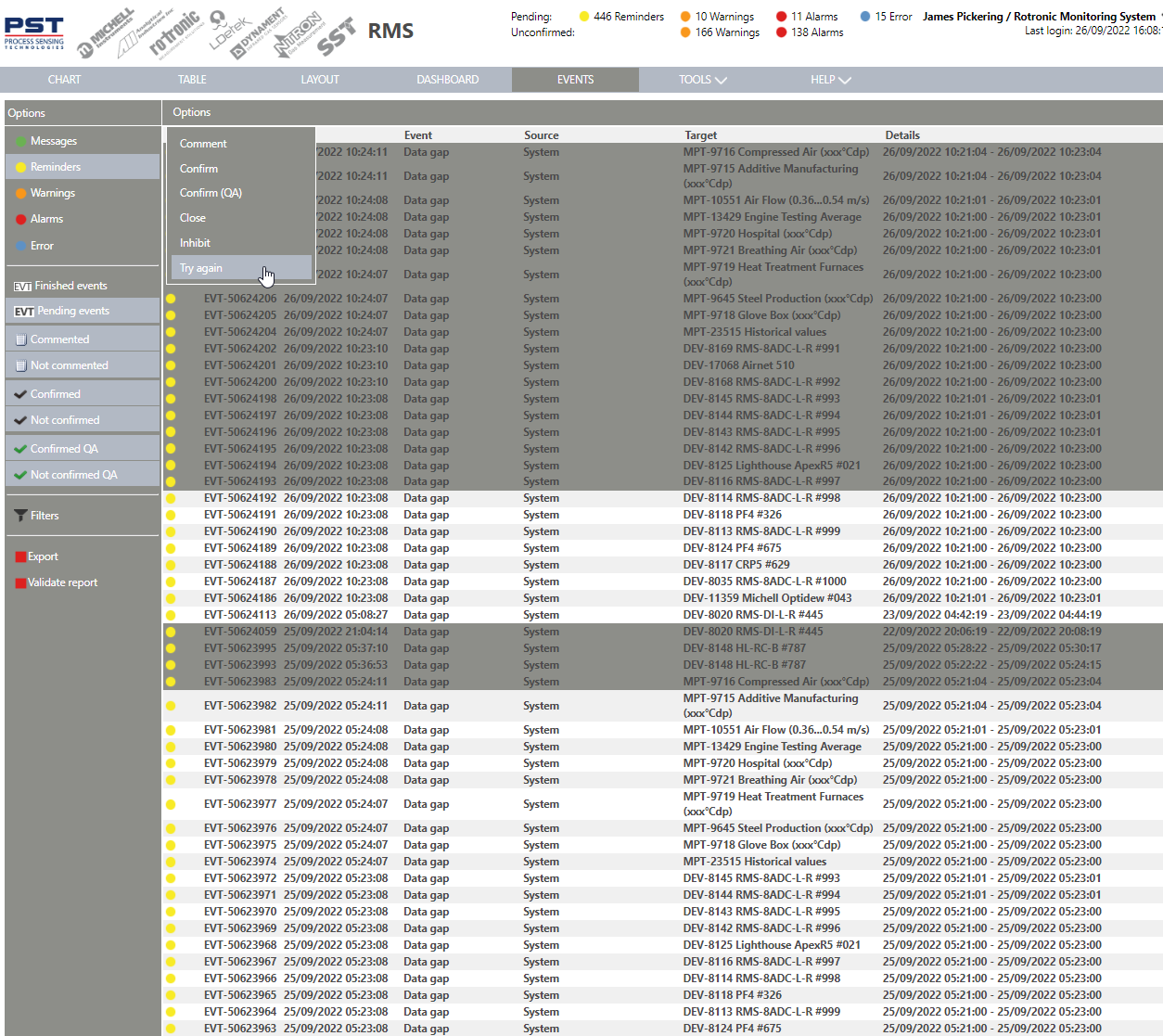 working on an event within the audit trail 6