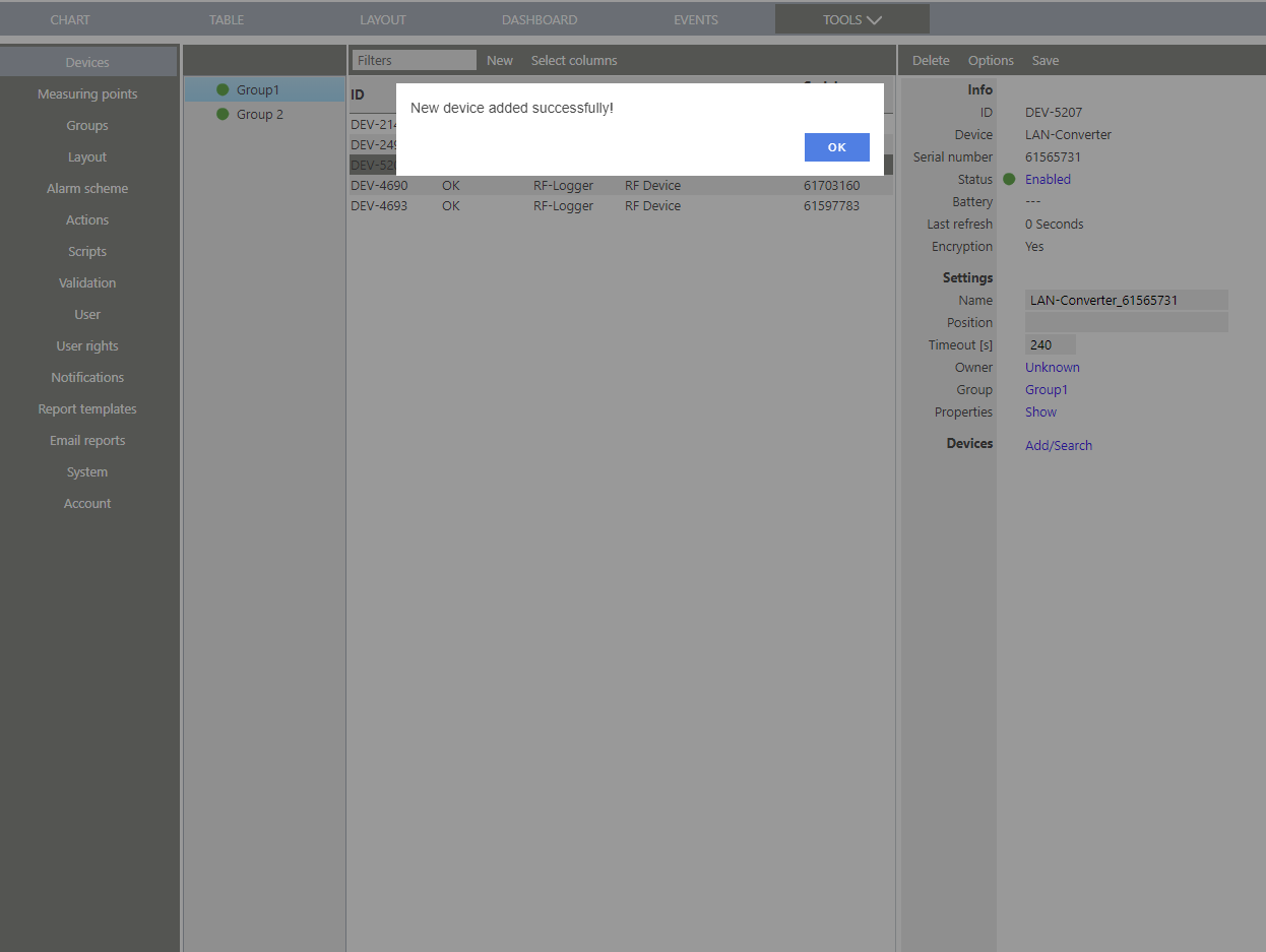 add the converter to the rms software 5
